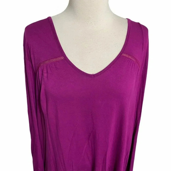 Faded Glory XL dark pink flows boho tunic top - Picture 4 of 6